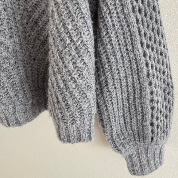 AMUSE SOCIETY Open Knit Powder Blue Sweater with Full Sleeves is NWOT! MEDIUM - Picture 4 of 8